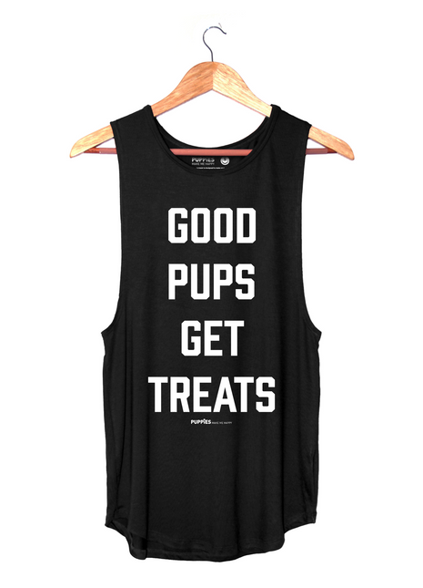 Good Pups Get Treats | Puppies Soft Women's Sleeveless | Made in the USA