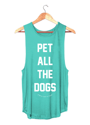 Pet All The Dogs Women's Sleeveless Tank | Gift for Dog Moms | Made in USA
