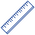 Blue ruler icon on a white background