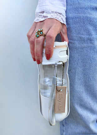 Travel Dog Water Bottle with Treat Holder – Leakproof & BPA-Free 350mL