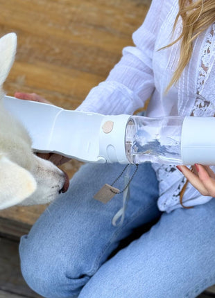 Travel Dog Water Bottle with Treat Holder – Leakproof & BPA-Free 350mL