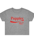 Enjoy Puppies Make Me Happy | Crop Tee | Red Font