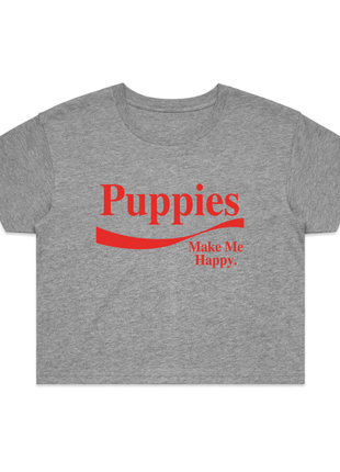 Enjoy Puppies Make Me Happy | Crop Tee | Red Font