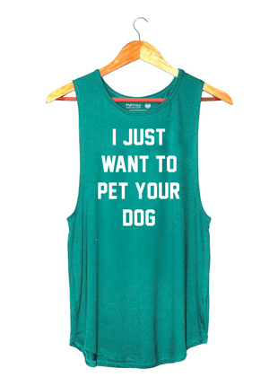 I Just Want to Pet Your Dog Women's Sleeveless Tank | Gift for Dog Moms | Made in USA