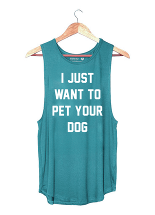 I Just Want to Pet Your Dog Women's Sleeveless Tank | Gift for Dog Moms | Made in USA
