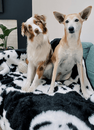 PupProtector™ Waterproof Throw Blanket - Black Faux Cowhide