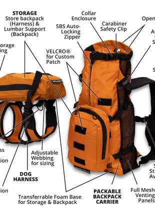 Walk-On | Lightweight & Packable Carrier with Harness & Storage