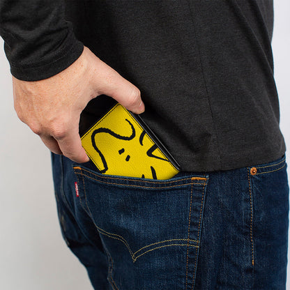 Bi-Fold Wallet - Peanuts Woodstock Face Yellow/Black