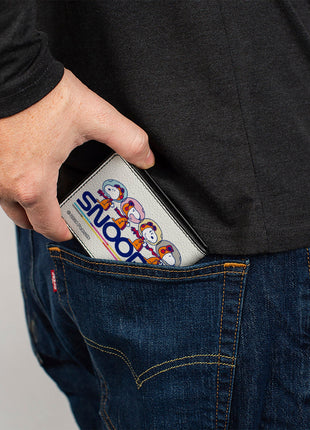 Bi-Fold Wallet - Peanuts Astronaut Snoopy Launch Poses and Text White/Multi Color