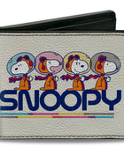 Bi-Fold Wallet - Peanuts Astronaut Snoopy Launch Poses and Text White/Multi Color