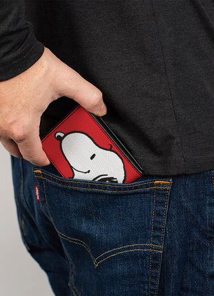 Bi-Fold Wallet - Peanuts Snoopy Smiling Profile Pose Red