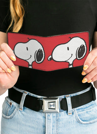 Bi-Fold Wallet - Peanuts Snoopy Smiling Profile Pose Red