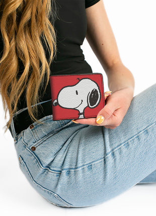 Bi-Fold Wallet - Peanuts Snoopy Smiling Profile Pose Red