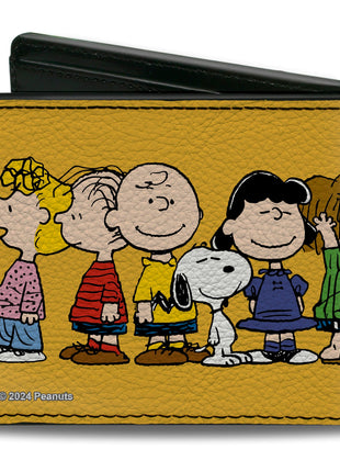 Bi-Fold Wallet - Peanuts Gang Close-Up Group Pose Golden Yellow