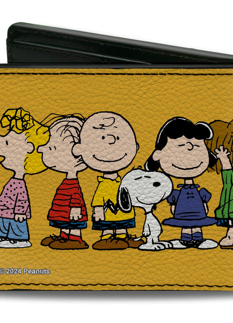 Bi-Fold Wallet - Peanuts Gang Close-Up Group Pose Golden Yellow