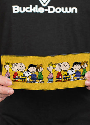 Bi-Fold Wallet - Peanuts Gang Close-Up Group Pose Golden Yellow