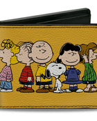 Bi-Fold Wallet - Peanuts Gang Close-Up Group Pose Golden Yellow