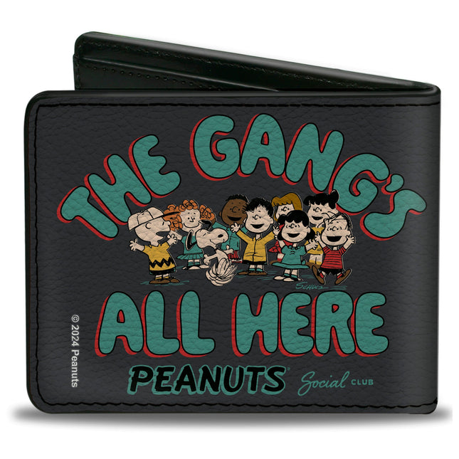 Bi-Fold Wallet - Peanuts Gang THE GANG'S ALL HERE Group Pose Black/Blue