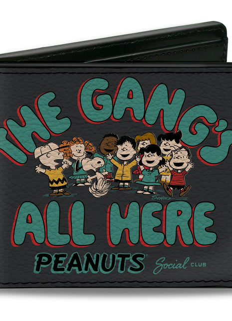 Bi-Fold Wallet - Peanuts Gang THE GANG'S ALL HERE Group Pose Black/Blue