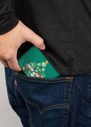Bi-Fold Wallet - Peanuts Holiday Christmas Tree Group Pose Greens