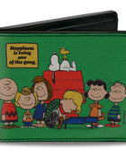 Bi-Fold Wallet - Peanuts Gang HAPINESS IS BEING ONE OF THE GANG Group Pose Green