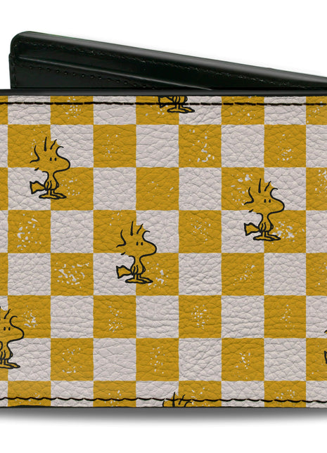 Bi-Fold Wallet - Peanuts Woodstock Pose Checker Yellow/White