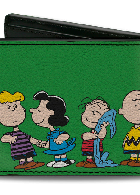 Bi-Fold Wallet - Peanuts Gang Group Pose Green