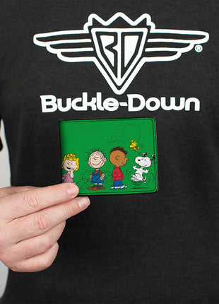 Bi-Fold Wallet - Peanuts Gang Group Pose Green