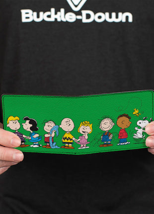 Bi-Fold Wallet - Peanuts Gang Group Pose Green