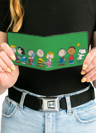 Bi-Fold Wallet - Peanuts Gang Group Pose Green