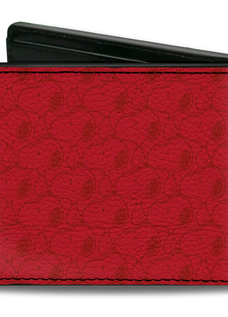 Bi-Fold Wallet - Peanuts Snoopy Face and Profile Pose Reds