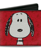 Bi-Fold Wallet - Peanuts Snoopy Face and Profile Pose Reds