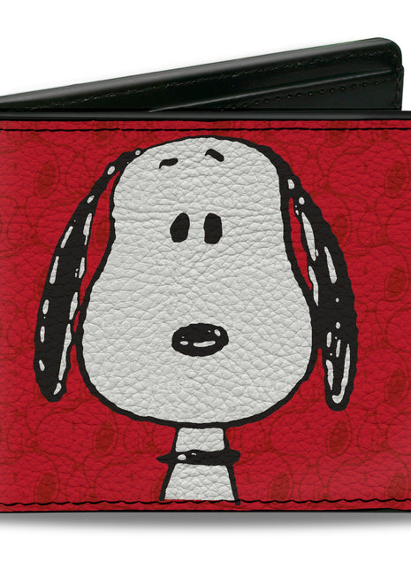 Bi-Fold Wallet - Peanuts Snoopy Face and Profile Pose Reds