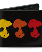 Bi-Fold Wallet - Peanuts Snoopy Silhouette Pose Black/Rainbow Multi Color