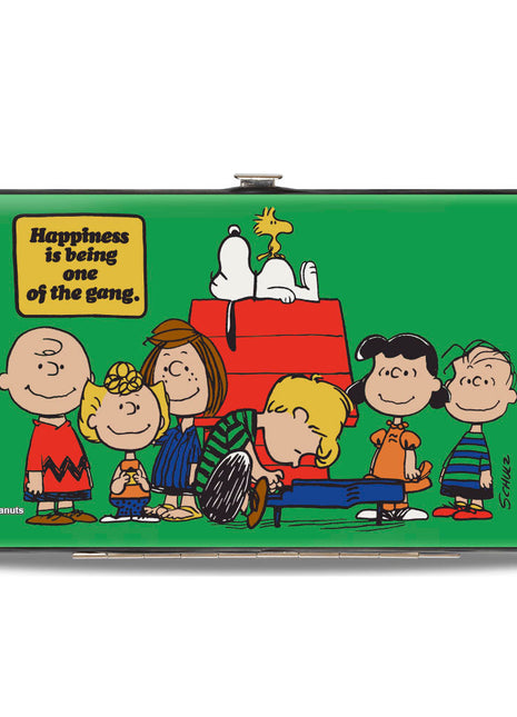 Hinged Wallet - Peanuts Gang HAPINESS IS BEING ONE OF THE GANG Group Pose Green