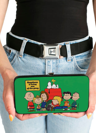 Hinged Wallet - Peanuts Gang HAPINESS IS BEING ONE OF THE GANG Group Pose Green