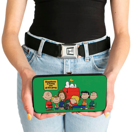Hinged Wallet - Peanuts Gang HAPINESS IS BEING ONE OF THE GANG Group Pose Green