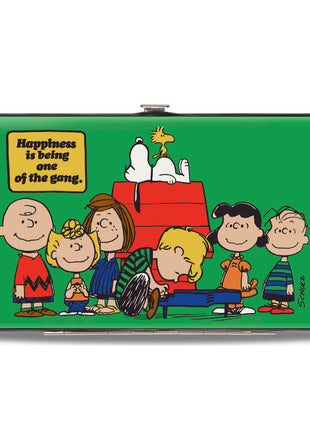 Hinged Wallet - Peanuts Gang HAPINESS IS BEING ONE OF THE GANG Group Pose Green