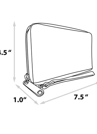PU Zip Around Wallet Rectangle - Peanuts Astronaut Rocket Launch Snoopy Pose Blues