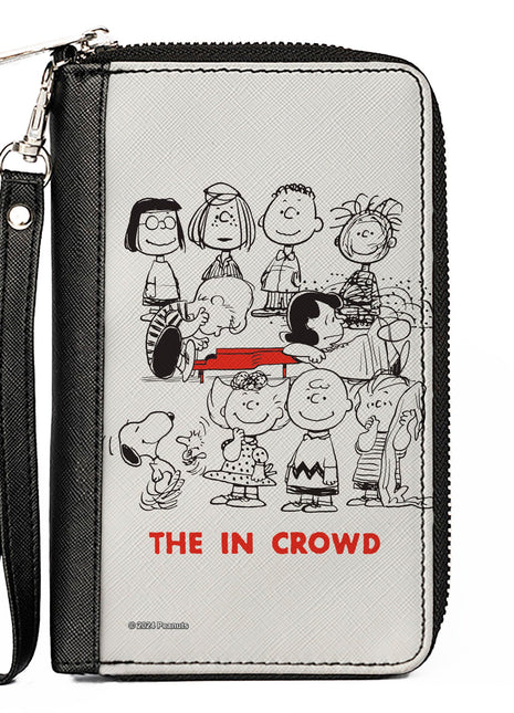 PU Zip Around Wallet Rectangle - Peanuts Gang THE IN CROWD Group Pose White/Black/Red