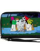 PU Zip Around Wallet Rectangle - Peanuts Gang Halloween Trick or Treat Group Pose