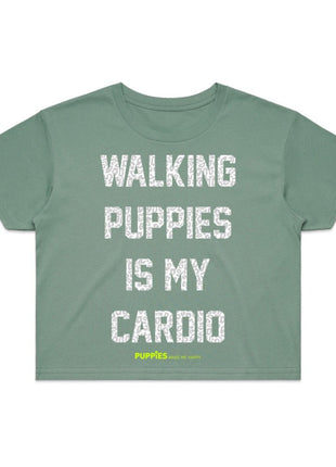 Walking Puppies Is My Cardio Crop Tee | Gift for Dog Owners