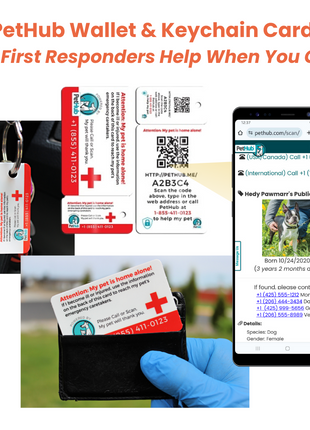 PetHub QR Pet ID Wallet & Keychain Card – Emergency Backup for Your Pet
