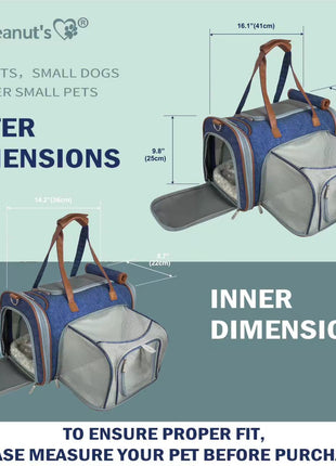 Mr. Peanut's Gold Series Mini Size Airline Compliant Expandable Pet Carrier