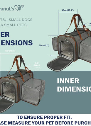 Mr. Peanut's Gold Series Standard Size Airline Compliant Double Expandable Pet Carrier