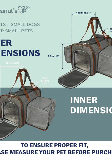 Mr. Peanut's Gold Series Standard Size Airline Compliant Double Expandable Pet Carrier