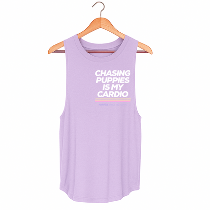 Chasing Puppies Is My Cardio Relaxed Women’s Tank | Gift for Dog Lovers