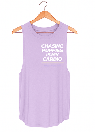 Chasing Puppies Is My Cardio Relaxed Women’s Tank | Gift for Dog Lovers