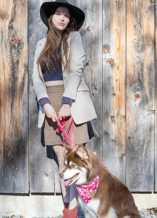 Wine Plaid Dog Bandana