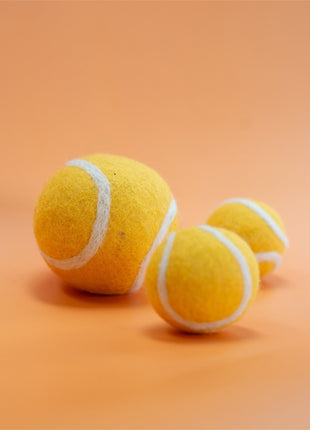 TENNIS BALL WOOL CAT TOY